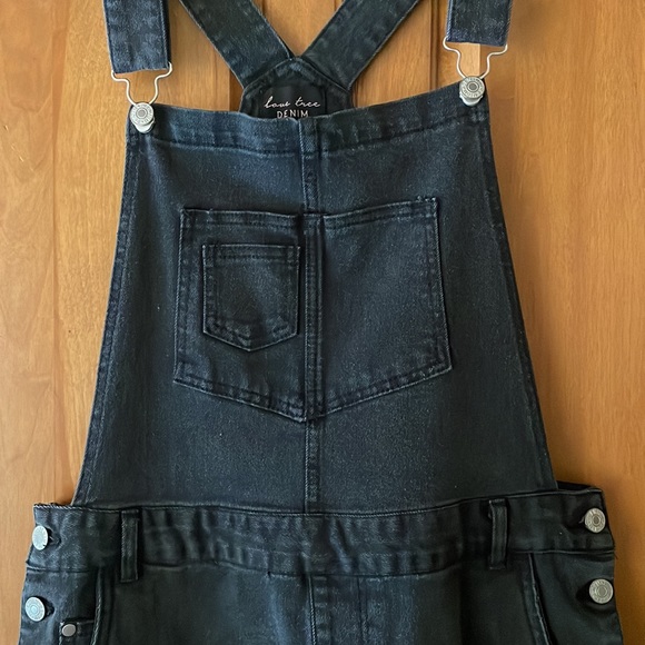 Faded Black Distressed Overalls - Picture 3 of 7